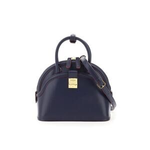 MCM Tracy Anna Dark Navy Blue Top Handle Crossbody Bag Small Tote NWT